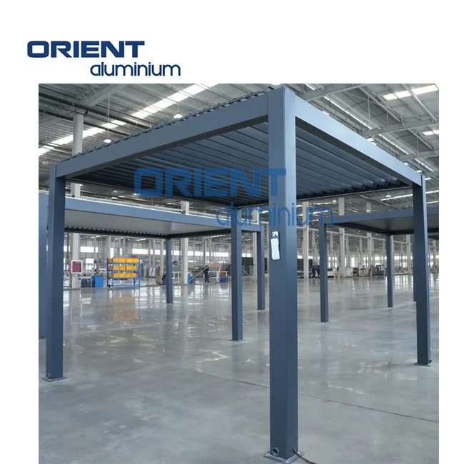 Modern waterproof outdoor pergola patio bioclimatic 3x3m 3x4m motorized Louver aluminum pergola meta