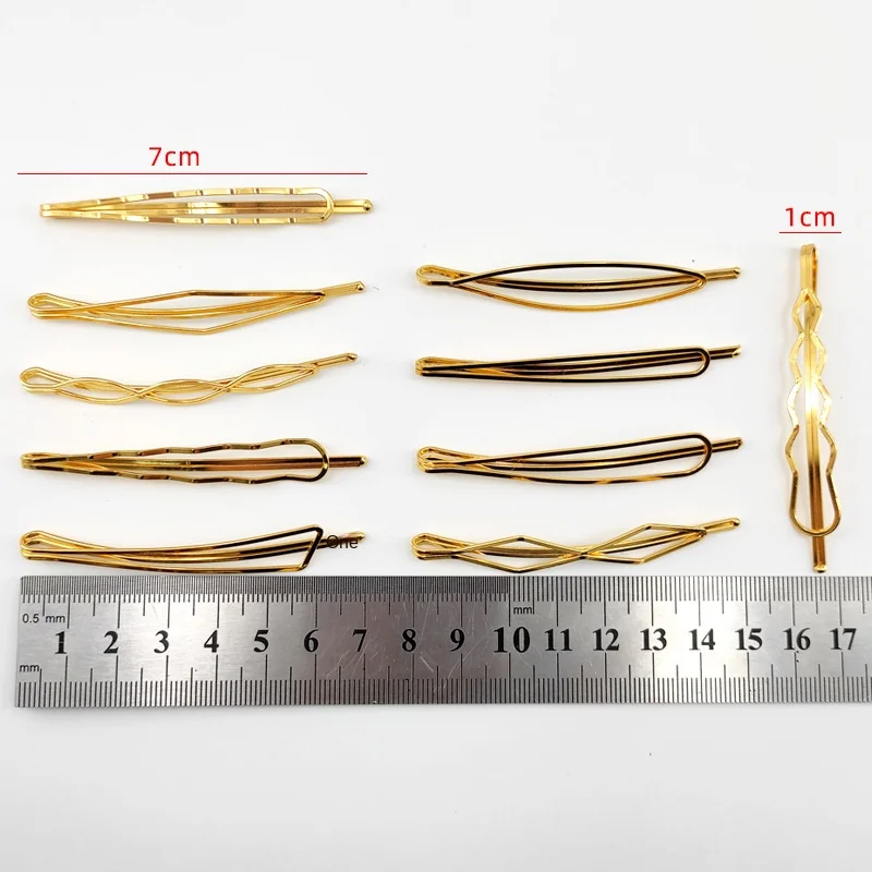 High Quality Fashion Accessories Golden Duckbill Clip Heart Hollow Hair Clip Metal Hair Pin