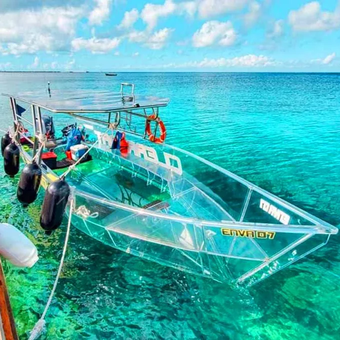 Bayer original import equipped with Yamaha engine 75HP PC material transparent hull small and medium-sized yacht