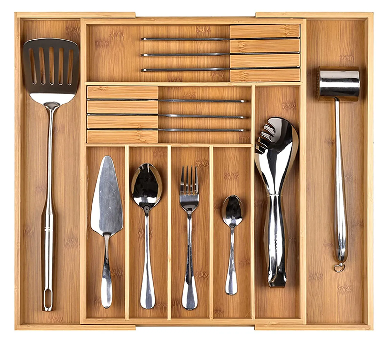 Wholesale Bamboo Expandable Cutlery Drawer Organizer Utensil Organizer For Kitchen