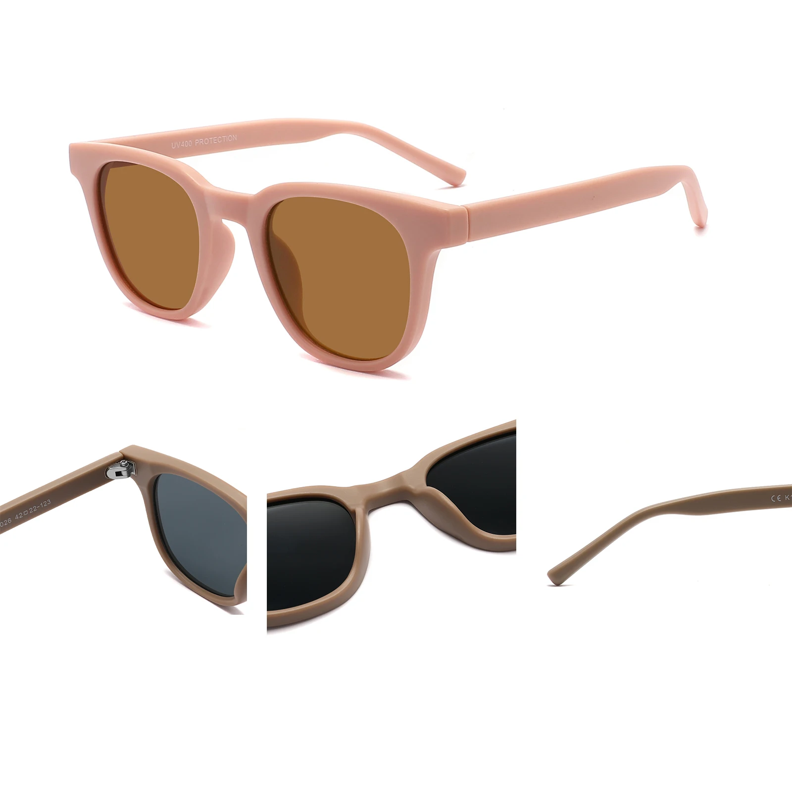 CONCHEN 2024 New Trendy UV400 Matte Kids Sunglasses Sun Glasses Shade Smoke Lens Baby Boys Girls Sunglasses