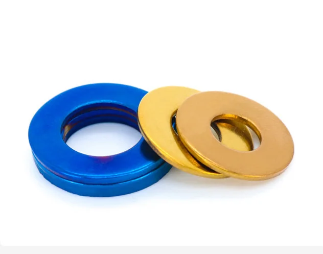 Stainless steel titanium plated flat washer M4M5M6M8M10M12 titanium plated blue titanium plated gold flat washer