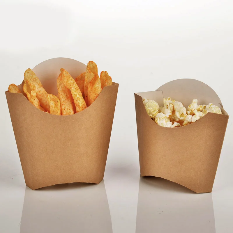 Printed Waffle Holder Packaging Paper Box  Wax Paper Cone For Crepes French Fries