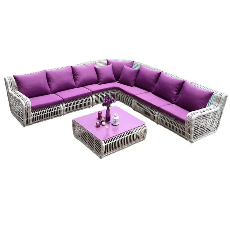 Competitive price sun protection rattan wicker sea patio furniture set