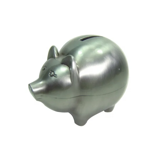 Exquisite Polished Piggy Metal Coin Bank