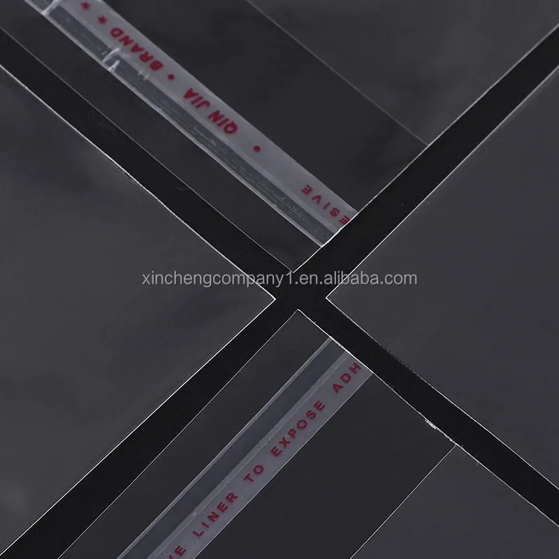 Transparent Cellophane Clear Adhesive Packing Opp Ldpe Plastic Bag For Hair Extensions With Logo