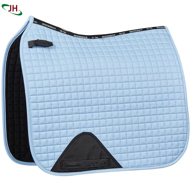 Custom Satin Fabric English Dressage Saddle Pad Blue Horse Riding Equipment Equine Equestrian Products