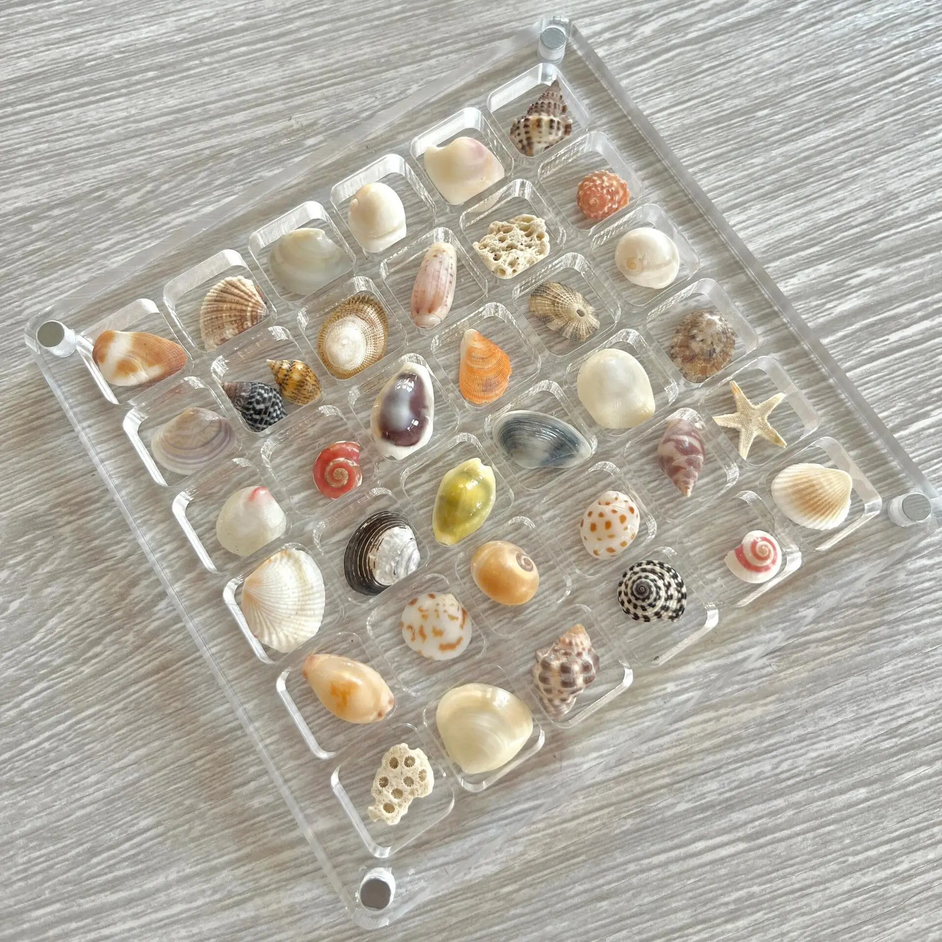 Destly Heart square Circular Transparent Acrylic 64 Grid Jewelry Display Storage Box Magnetic Suction Drill Nail Art Case Bead