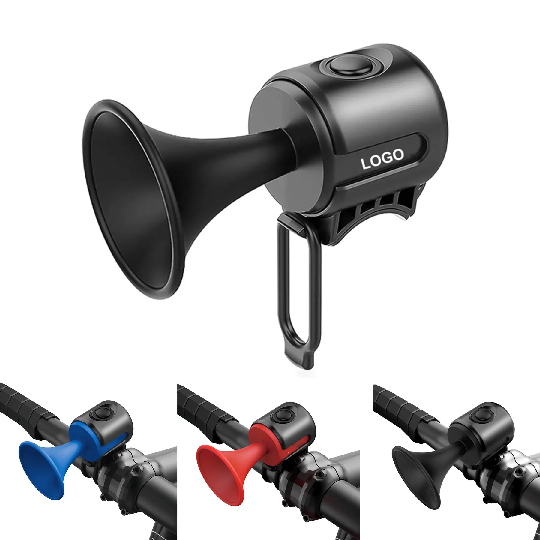 Electric Bicycle Horn 120dB Loud Bike Bell with Elastic Straps and Anti slip Pad Cycling Waterproof Anti-dust Mini Electric Bell