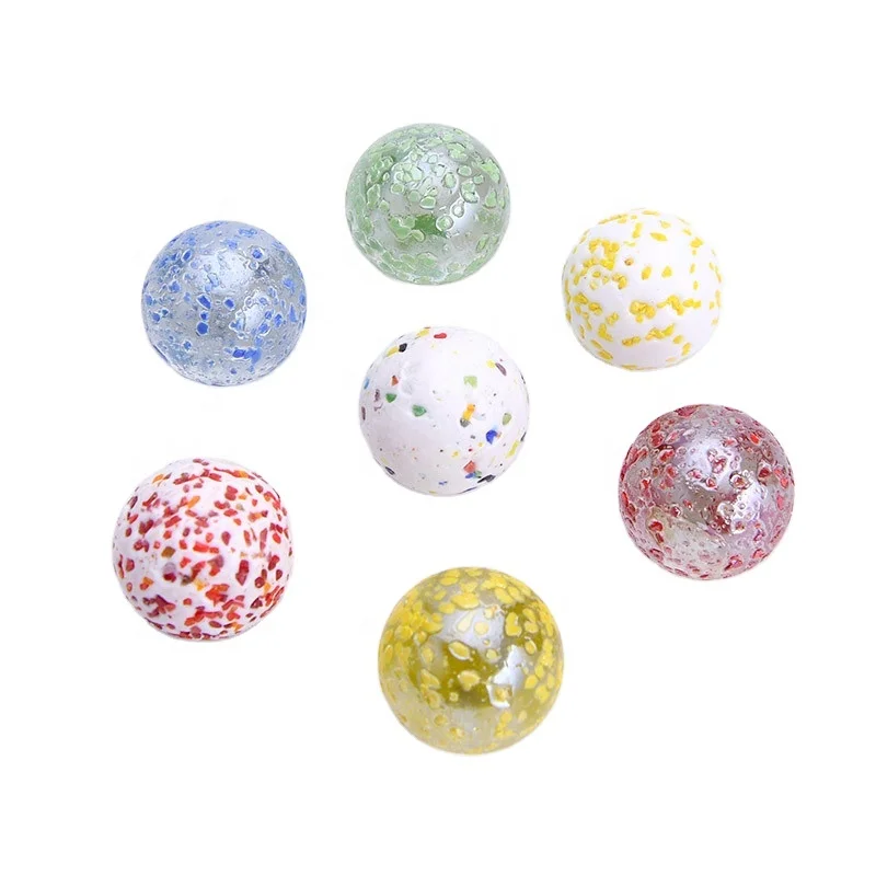 Custom Printed Marbles Toy Glass Marbles 25mm Mixed Color Sesame Large Glass Marble Toy Ball