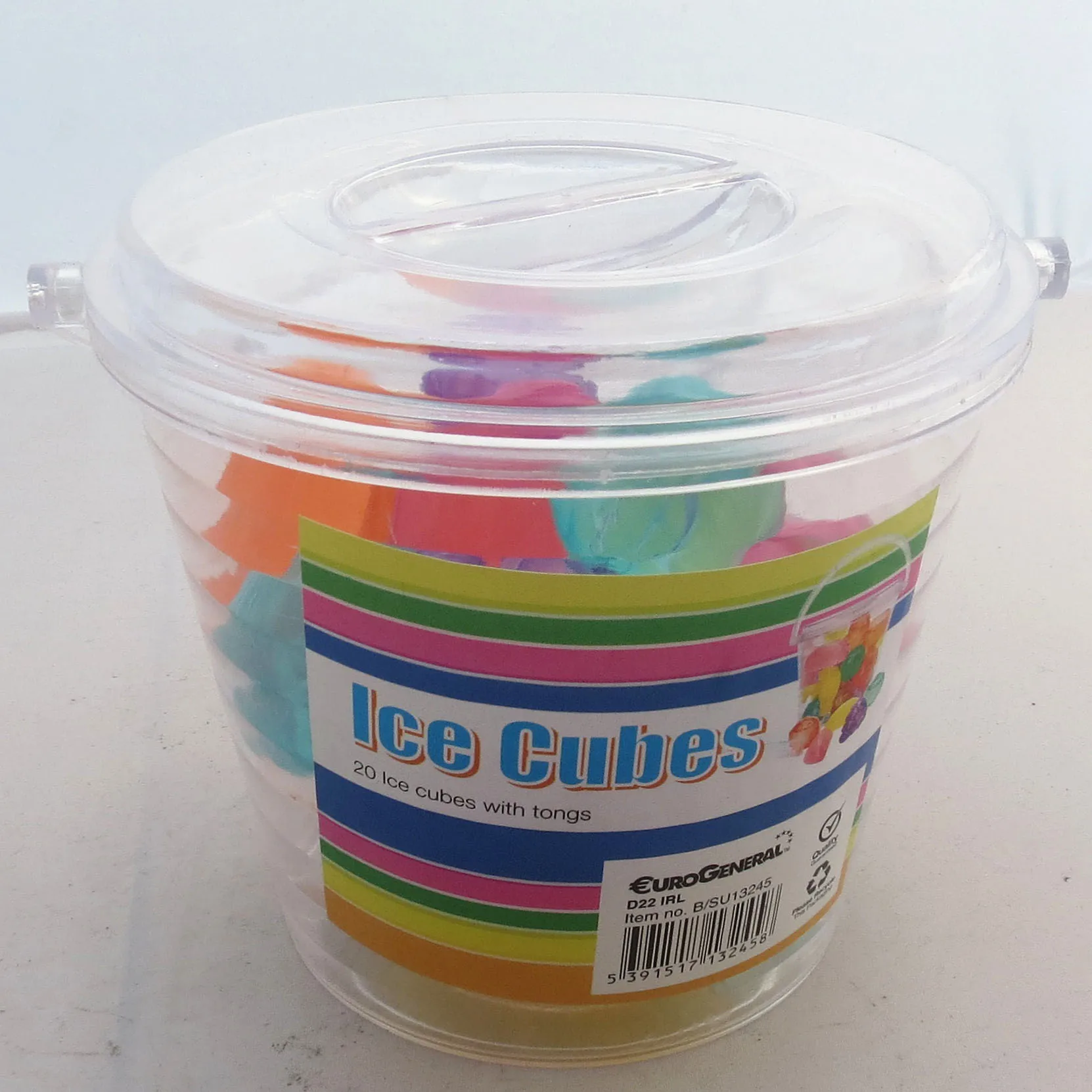 ice bucket with tongs and plastic ice cubes beer cooler wholesale