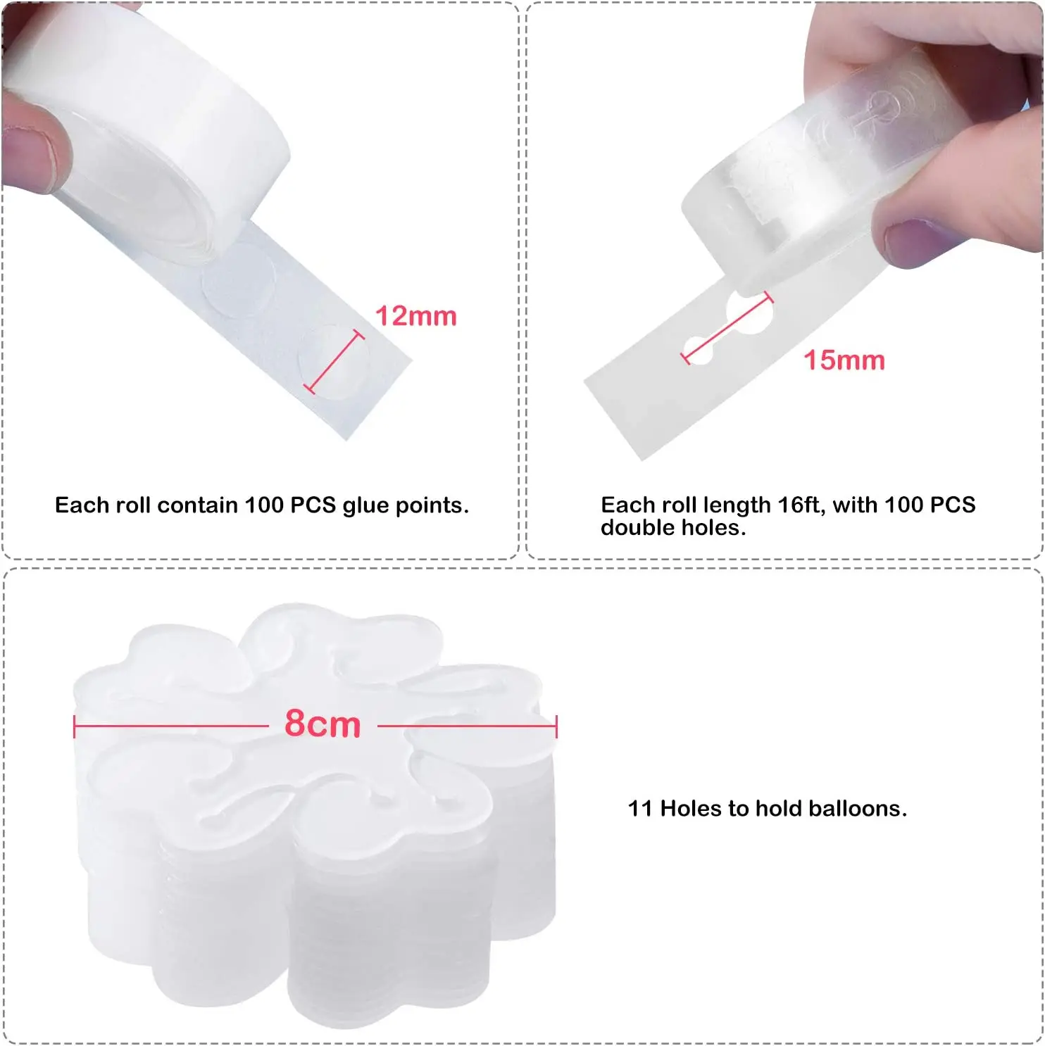 Balloon Accessories, Balloon Arch Kit Adhesive Balloon Ties Tools, Balloon Garland For Birthday Wedding Party Decoration