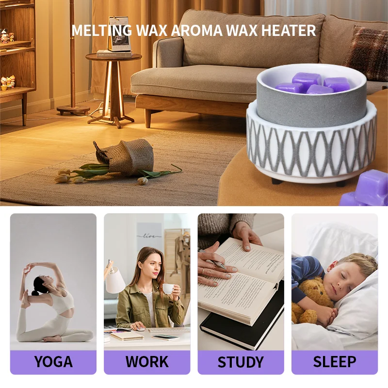 New Electric Wood Aromatherapy Aroma Warmer Essential Oil and Wax Melt Burner Scented Ceramic Oil Diffuser