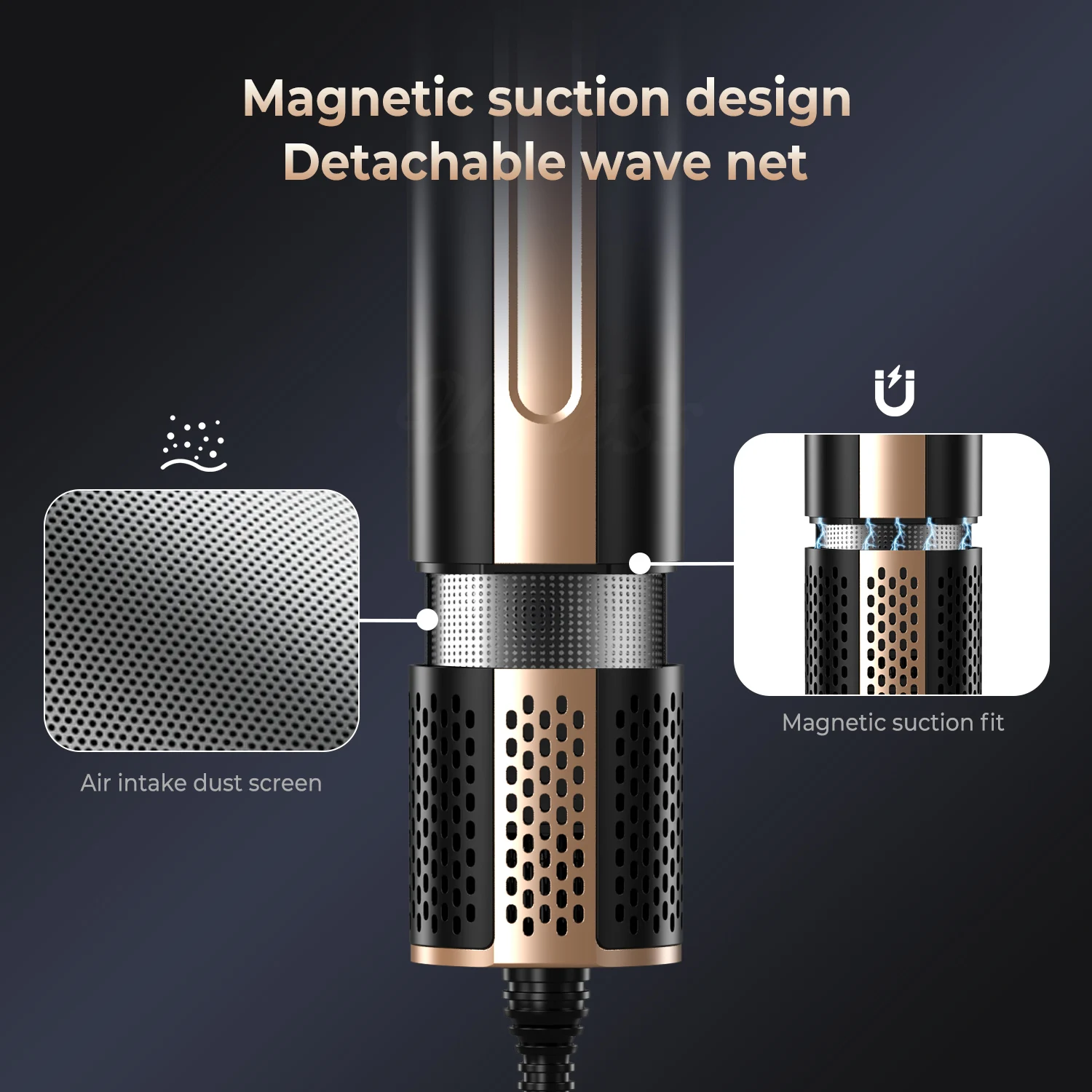 Electric 6 In 1 Hot Air Styler Automatic Curler Iron High Speed Blower Dryers 1400W Hot Air Brush Comb Hair Straightening Tool