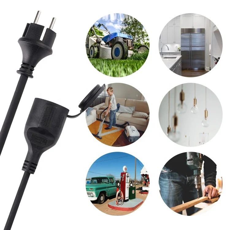 10m Black EU 16amp 230V H07RN-F 3G 1.5mm2 Rubber Cable Waterproof IP44 Outdoor Heavy Duty Power Extension Lead