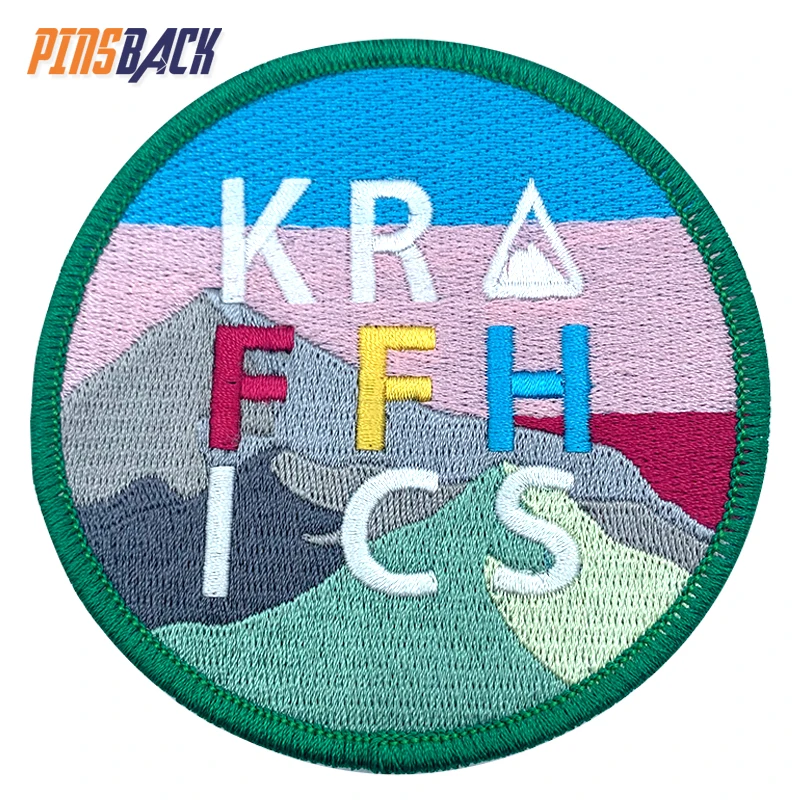 Custom badges style high density embroidered letters 3D embroidery woven patch