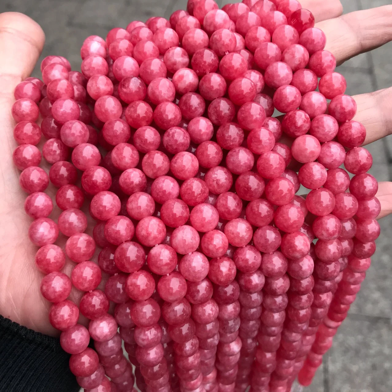 Wholesale Natural Polish Loose Round Matte Faceted Beads Dyed Red Colour Quartz Rhodochrosite for Jewelry Making Chakra Bracelet