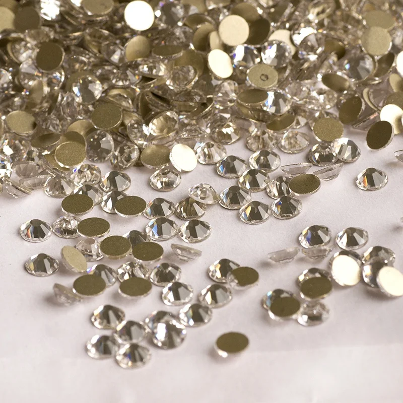 6A Quality  Crystal Glass Rhinestone Strass Bulk Flat Back Rhinestones For Clothes
