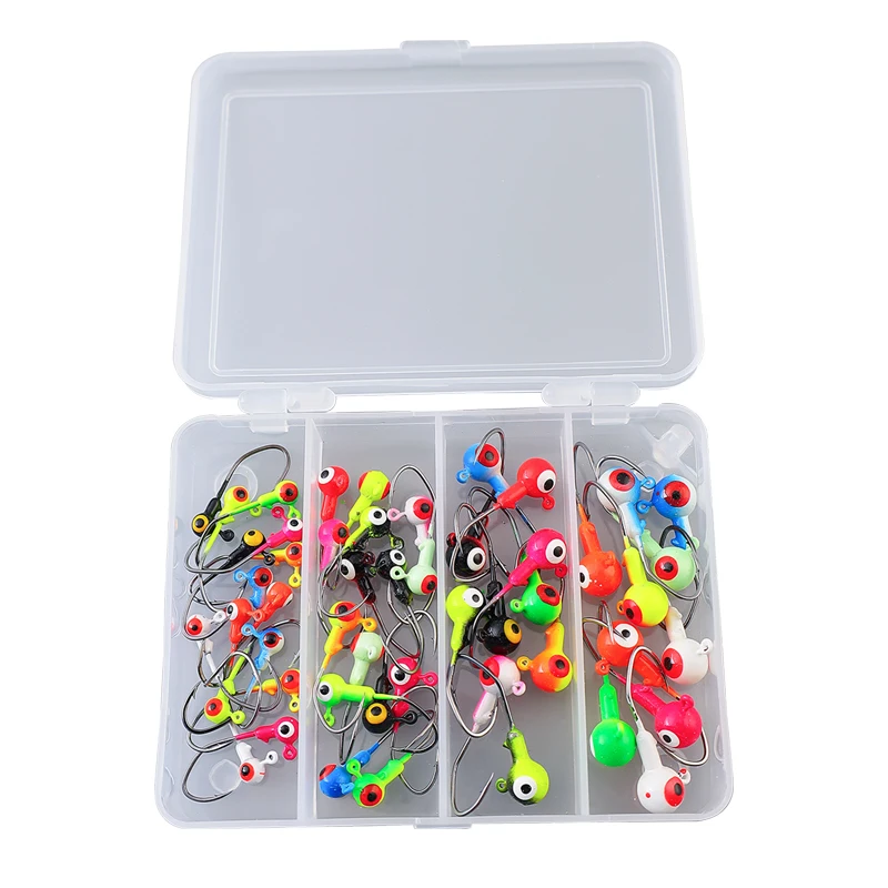 Palmer 51pcs 0.8g 1.75g 3.5g 5g fishing hook set crappie jig heads hooks fishing lead jighead saltwater jig worm hooks