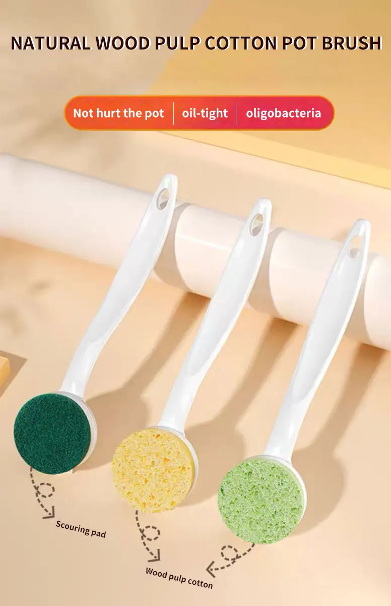 Eco-friendly Pot Scrubbers Disposable Fiberglass Deep Cleaning Sponges for Dishes and Pots life hack kitchen products 2024