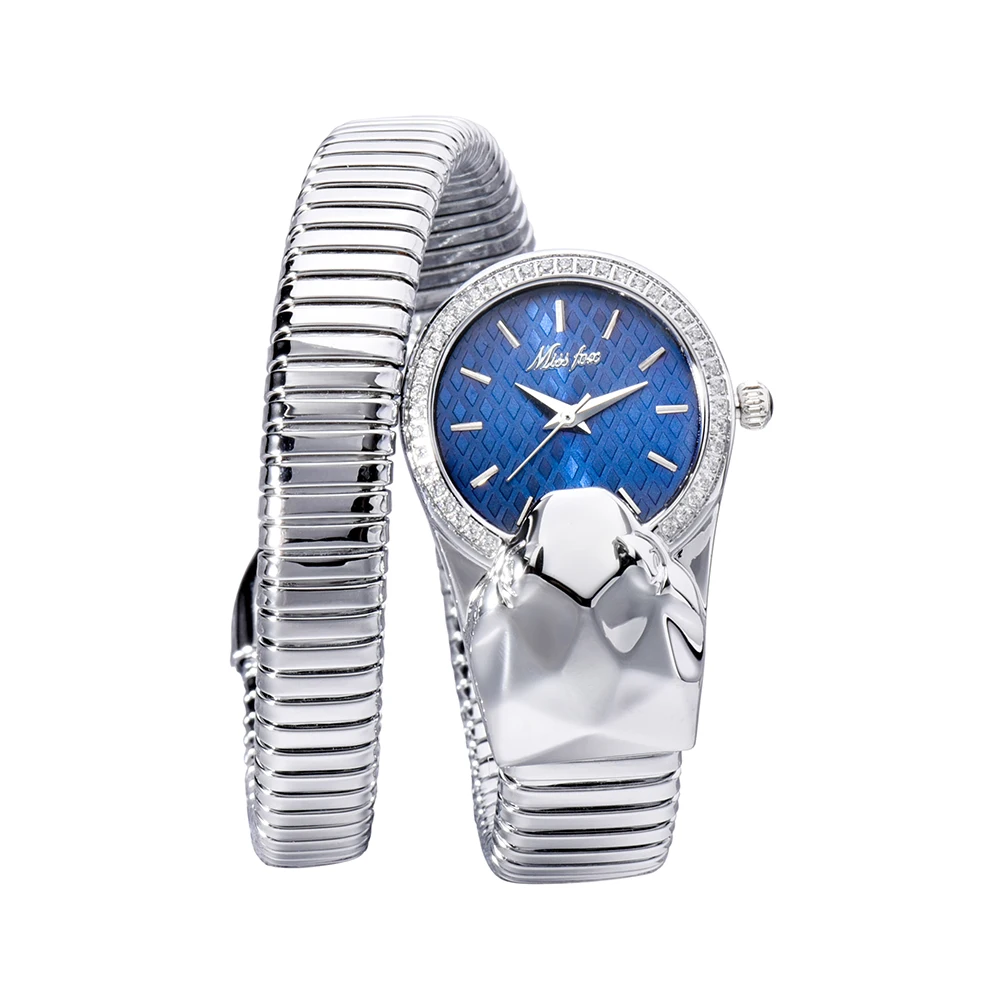 Miss Fox 2808 Snake Shape Diamond Watch For Women Luxury Brand fashion Iced Out