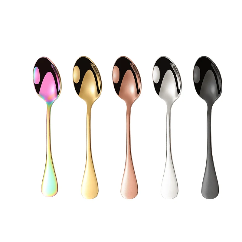 Mirror Coffee Tiny Bistro Small Silverware Metal Mini Salt Spoons Stainless Steel Spoons