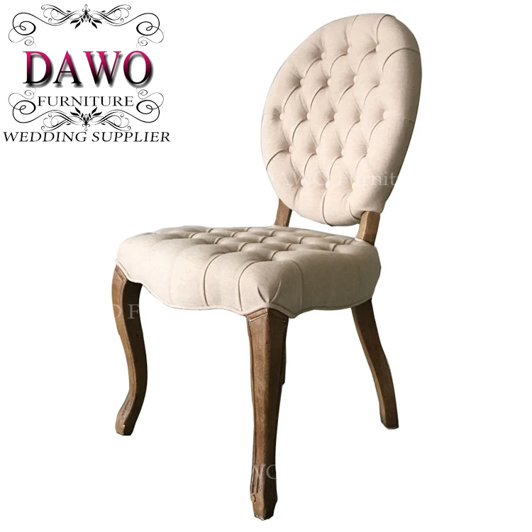 Wooden dining chair linen chair