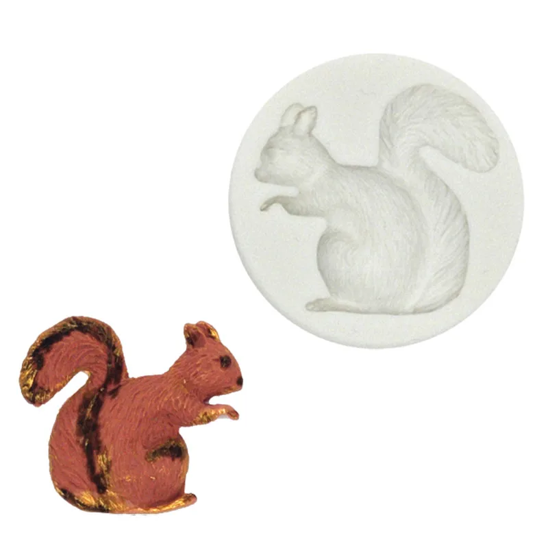New Animal Squirrel  series liquid silica gel diy candy chocolate Cake decoration for cake handmade tool silicone mold