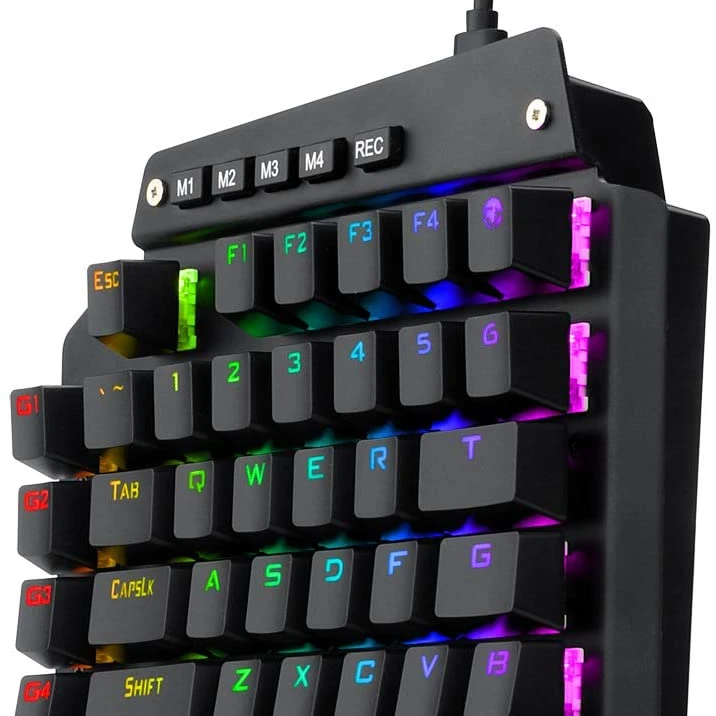 K700 custom One Handed Arabic Gaming Keyboard with Detachable Palm Rest RGB Led Backlit mechanical gaming keyboard