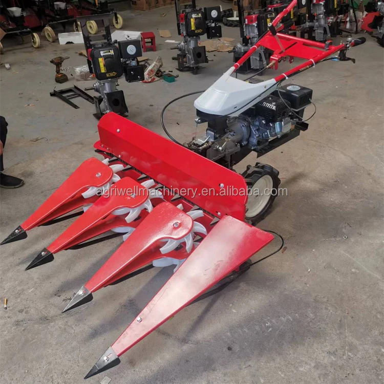 Mini Reaper Harvester for Rice Wheat Paddy Corn Farm Tractor Drive Combine Corn Reaper with Used Engine Grain Harvester