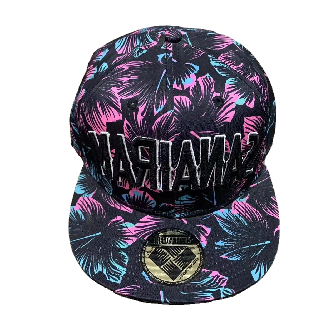 Sublimation Printed 6 Panel Baseball Cap Hat 3D Puff Embroidery Sublimation Snapback Cap Custom Snap Back Hat With Logo