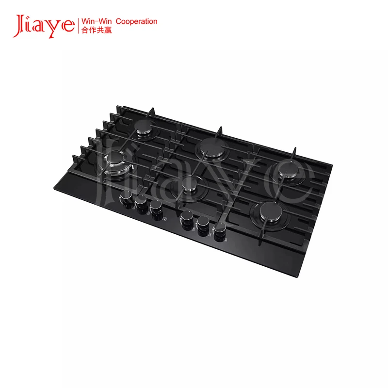 Wholesale Price 6 burner kitchens Gas hob tempered glass panel gas cooker Built in Gas stove