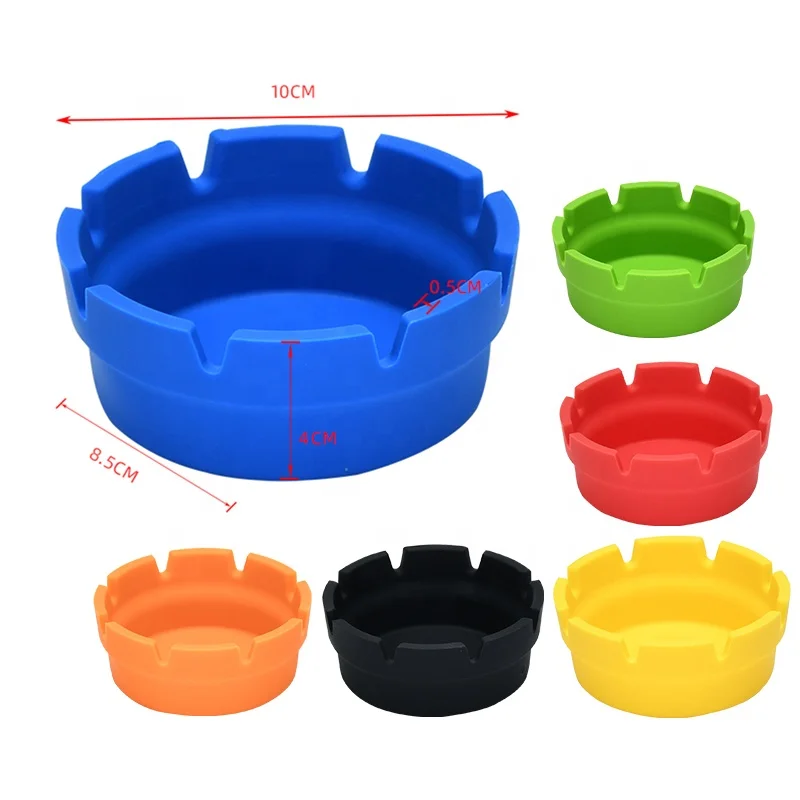 Creative Personality High Temperature Resistant Circular Silicone Ashtray Smoking Accessories Household Articles