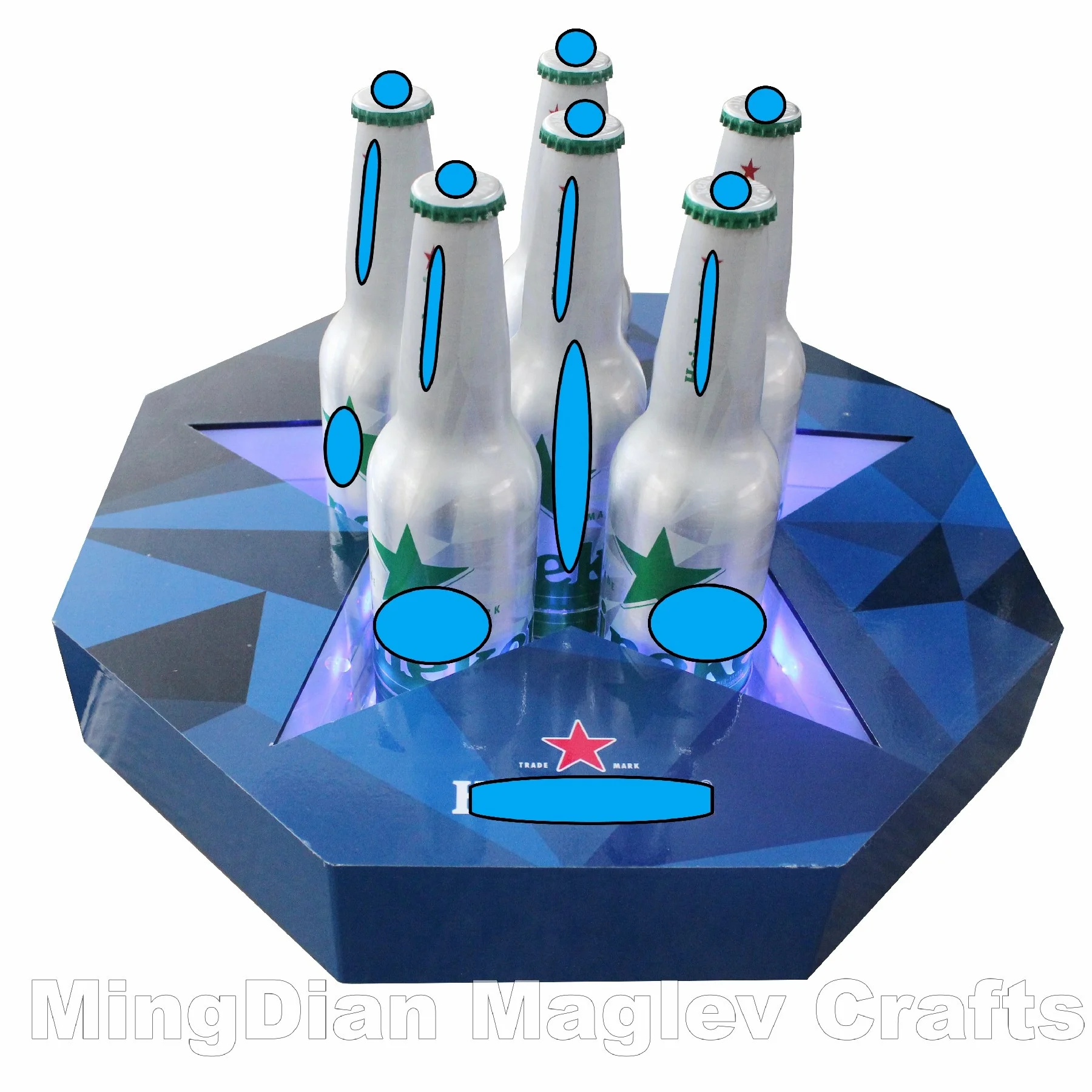 Acrylic Wine Shot Glass Holder Tray Display Stand LED wine bottle Custom LED bottle display beer whisky bottle stand