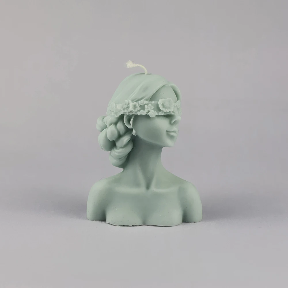 Packaging Design 100% Soy Wax Melt Silicone Mold  Diy lady Girl Aromatherapy Plaster Mold Rose Flower Blindfolded Female Candle
