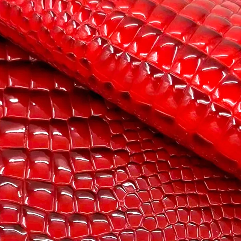 High glossy embossed stone PVC leather crocodile faux leather for women handbags  crossbody bag