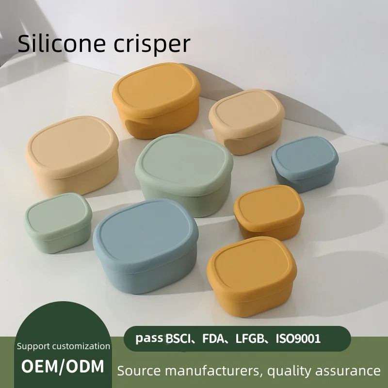 Пищевой силиконовый контейнер для пищевых продуктов многоразовый хранения закусок с крышкой коробки обедов детей школы