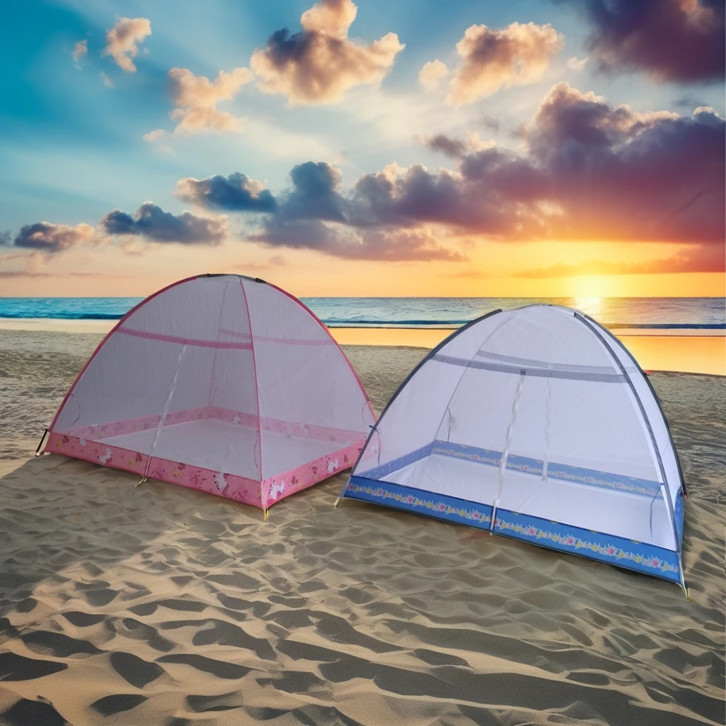 Wind Valley Waterproof Indoor Mesh Bed Tent Breathable Foldable Portable Pop Mosquito Net Kids Single Layer Fiberglass 2-Person