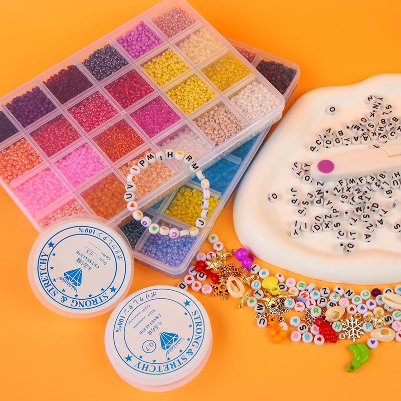 18800+ pcs 3mm 48 Colors Glass Seed Beads,Waist Beads Kit,Small Jewelry Making Kits for Girl Age 6 to 9 Year Old