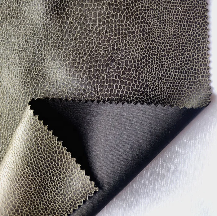 
thick spandex snake skin pattern scuba suede fabric for jacket 