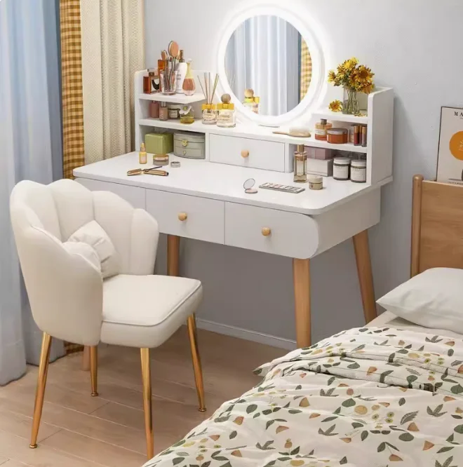 China manufacturer bedroom furniture modern simple design dressing table with mirror makeup dresser