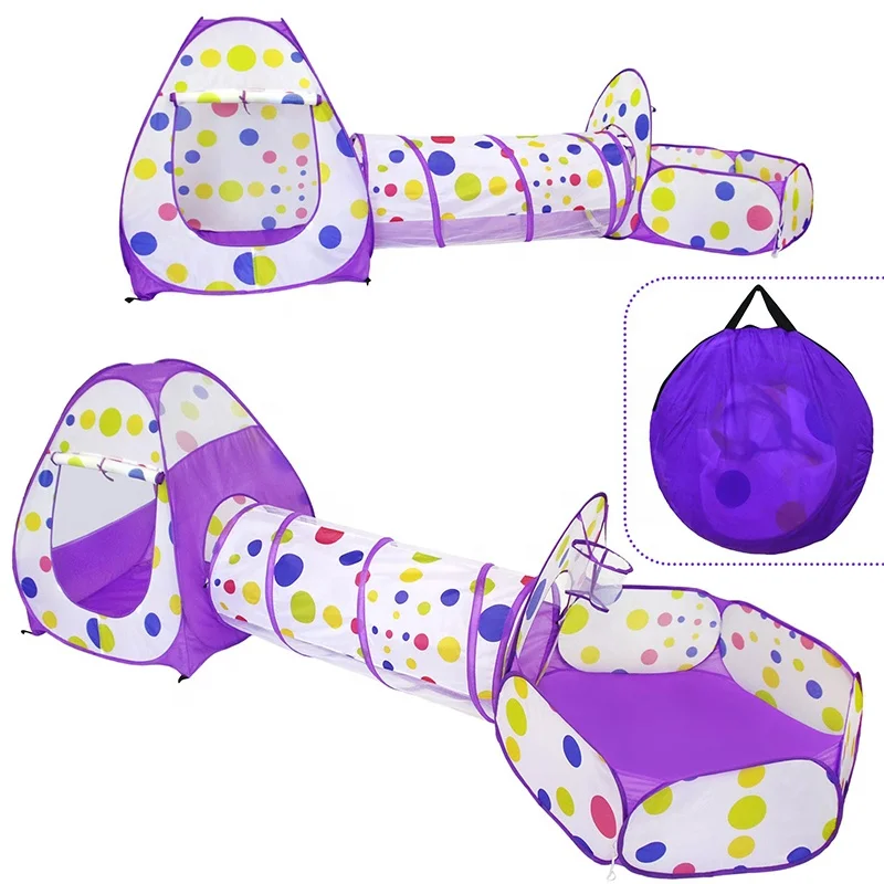 indoor and outdoor 3 in 1 pop up playhouse for children play tent with tunnel