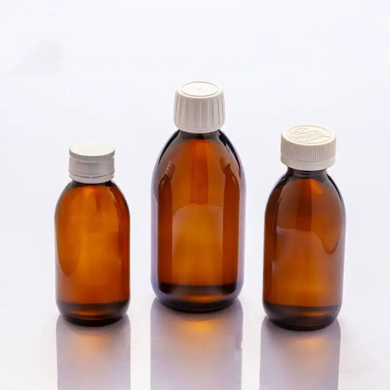 Medical use 30ml 60ml 100ml 125ml 150ml 200ml 250ml 300ml 500ml syrup glass bottle oral liquid amber glass maple syrup bottles