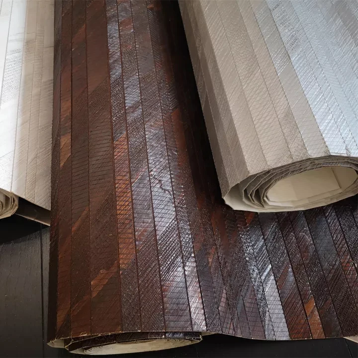 Mywind Natural Free Sample Brown Color Banana Leaf Water Hyacinth Wallpaper Wallcovering For Home Hotel Decor