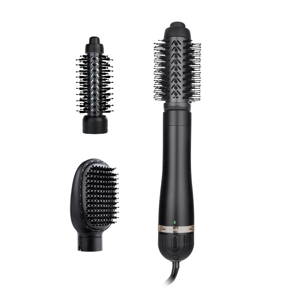 Free 1 Sample private label Salon hair styling tools nylon hot air brush 3 in 1 hair straightener blow dryer curly hair hot comb