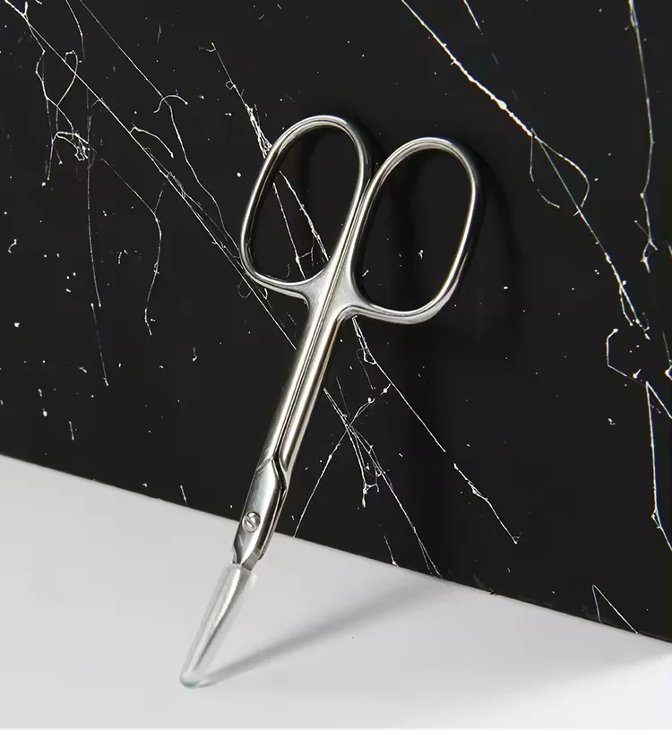 Stainless Steel Professional Cuticle Cutter Manicure Russian Curved Tip Nail Scissors For Dead Skin