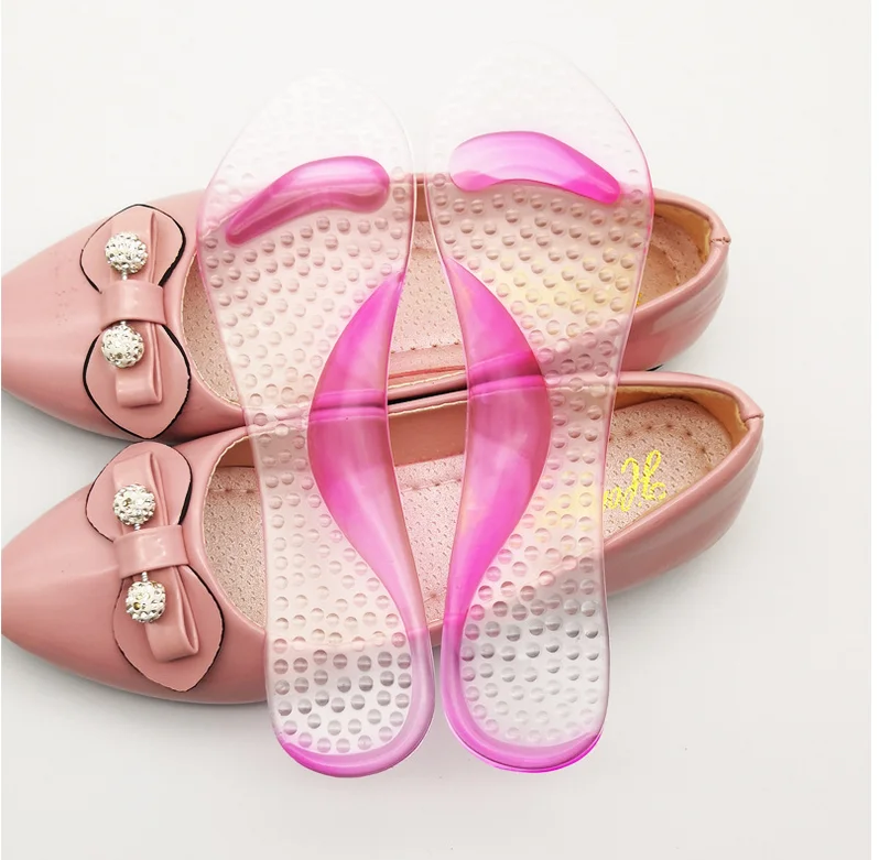 Самая популярная прозрачная двухногая семь точечная стелька силиконовая Массажная вставка под заказ ортопедическая полиуретановая гелевая стелька