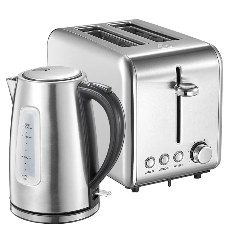 Kettle electric home appliance sets Retro Toaster stainless steel electric kettle and toaster set (2pcs)