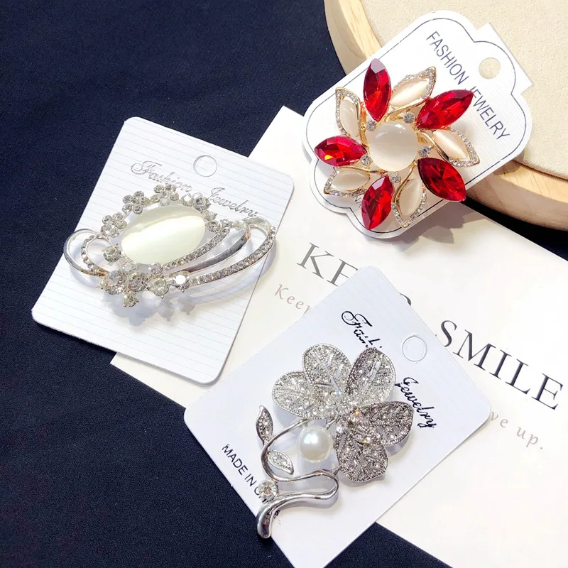 PUSHI New brooch Korean fashion flower bulk brooch rhinestone pin brooch ladies