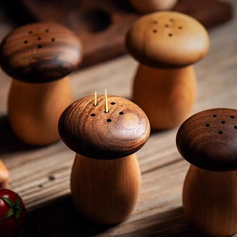 Bamboo Toothpick Dispenser Toothpick Boxes Decorative Toothpick Jar Fruit Picks Cotton Swabs Container, Unusual Gift